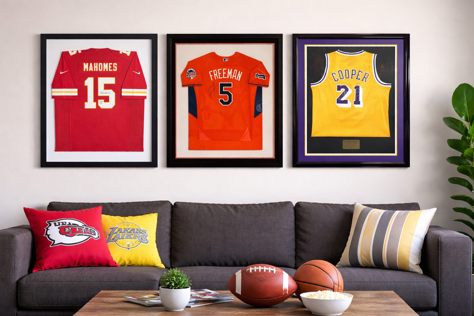 Custom framed signed sports jersey in a shadow box