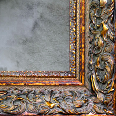 Ornate Distressed Framed Antique Mirror