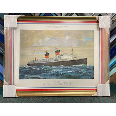 Framed Painting of Cruise Boat 