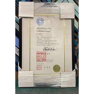 Framed Certificate 