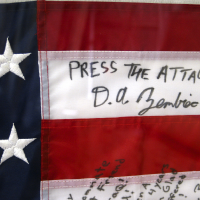 Closeup of Signed Flag