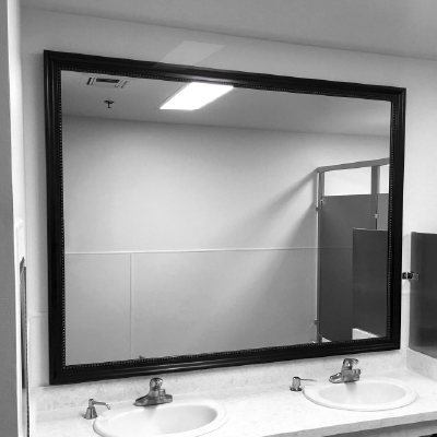 Framed Restroom Mirror