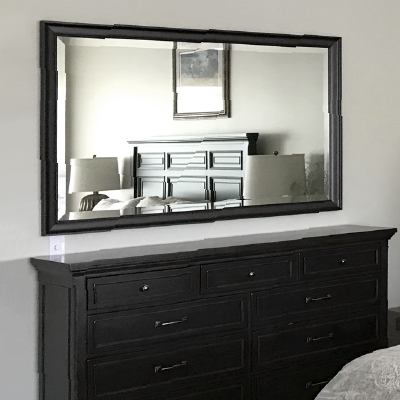 Custom Black Framed Bedroom Mirror