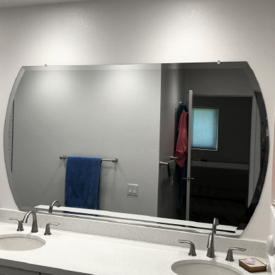 Rounded Sides Frameless Mirror