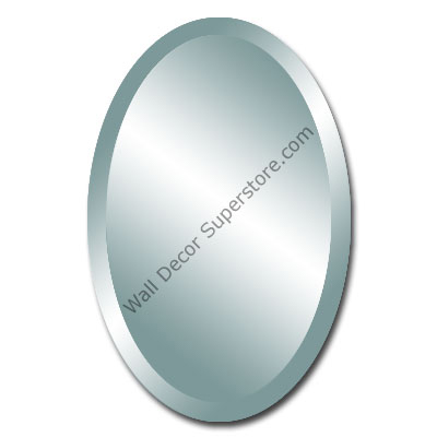 Oval Beveled-Edge Frameless Mirror