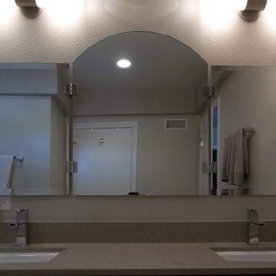 Custom 3-Panel Frameless Bathroom Mirrors
