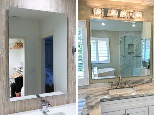 Custom floating mirrors