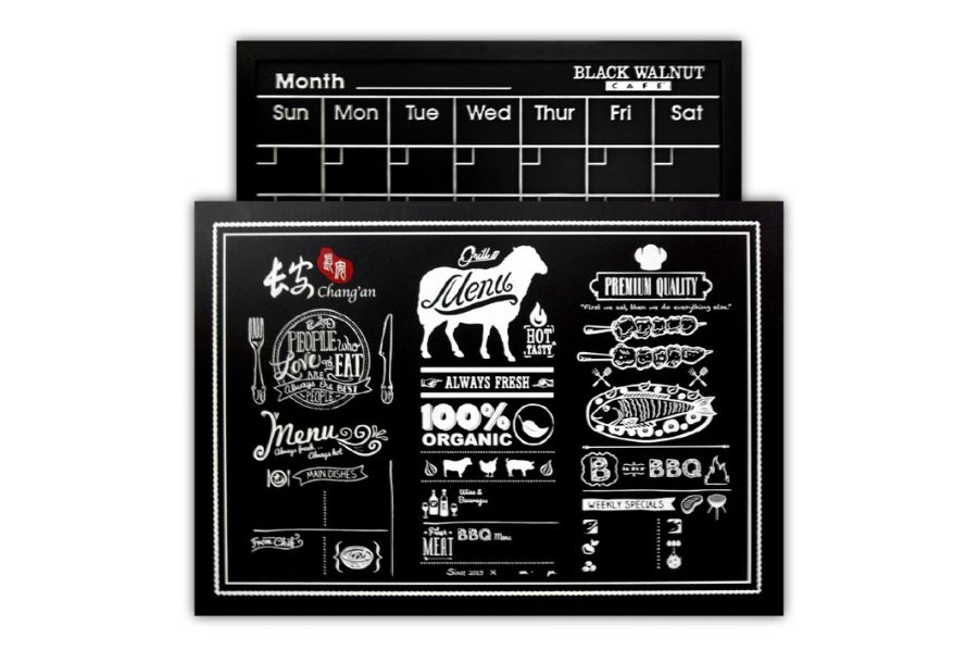 Monthly planner whiteboard with grid layout