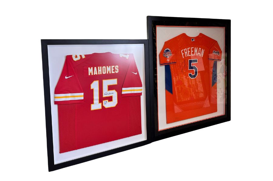 Framed Sports Jersey and Memorabilia